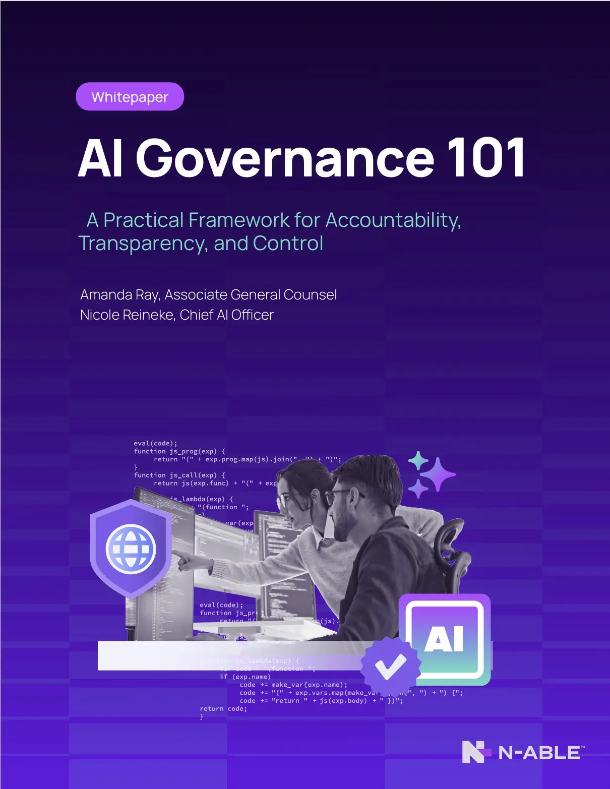 Cover of the whitepaper AI Governance 101 by Amanda Ray and Nicole Reineke